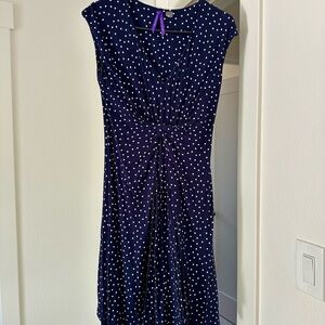 Maternity Navy Polka Dot Dress